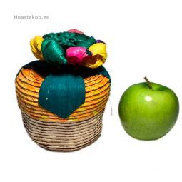 Joyero estuche artesanal mexicano de palma con flor de maíz - Tienda mexicana online - 400001