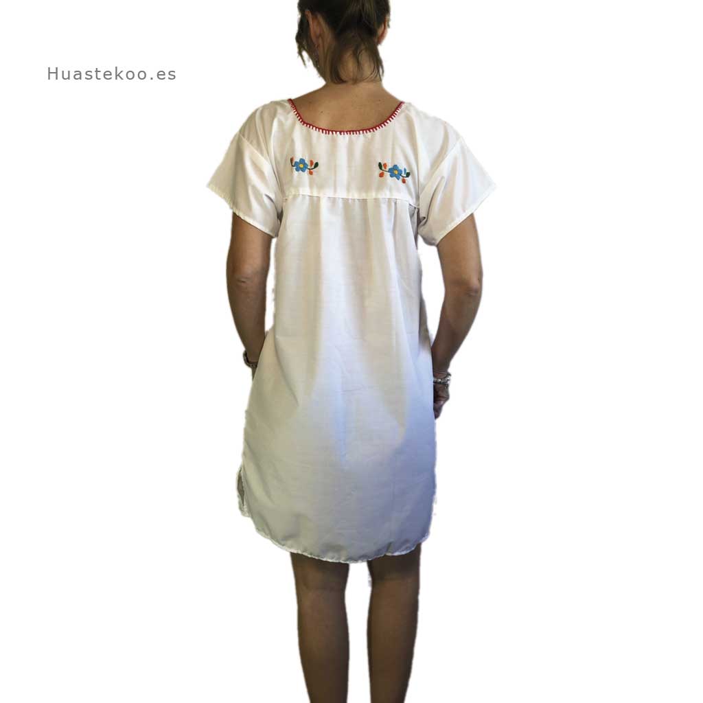 Vestido mexicano artesanal fresco bordado a mano para verano o playa - Tienda mexicana online - 700004