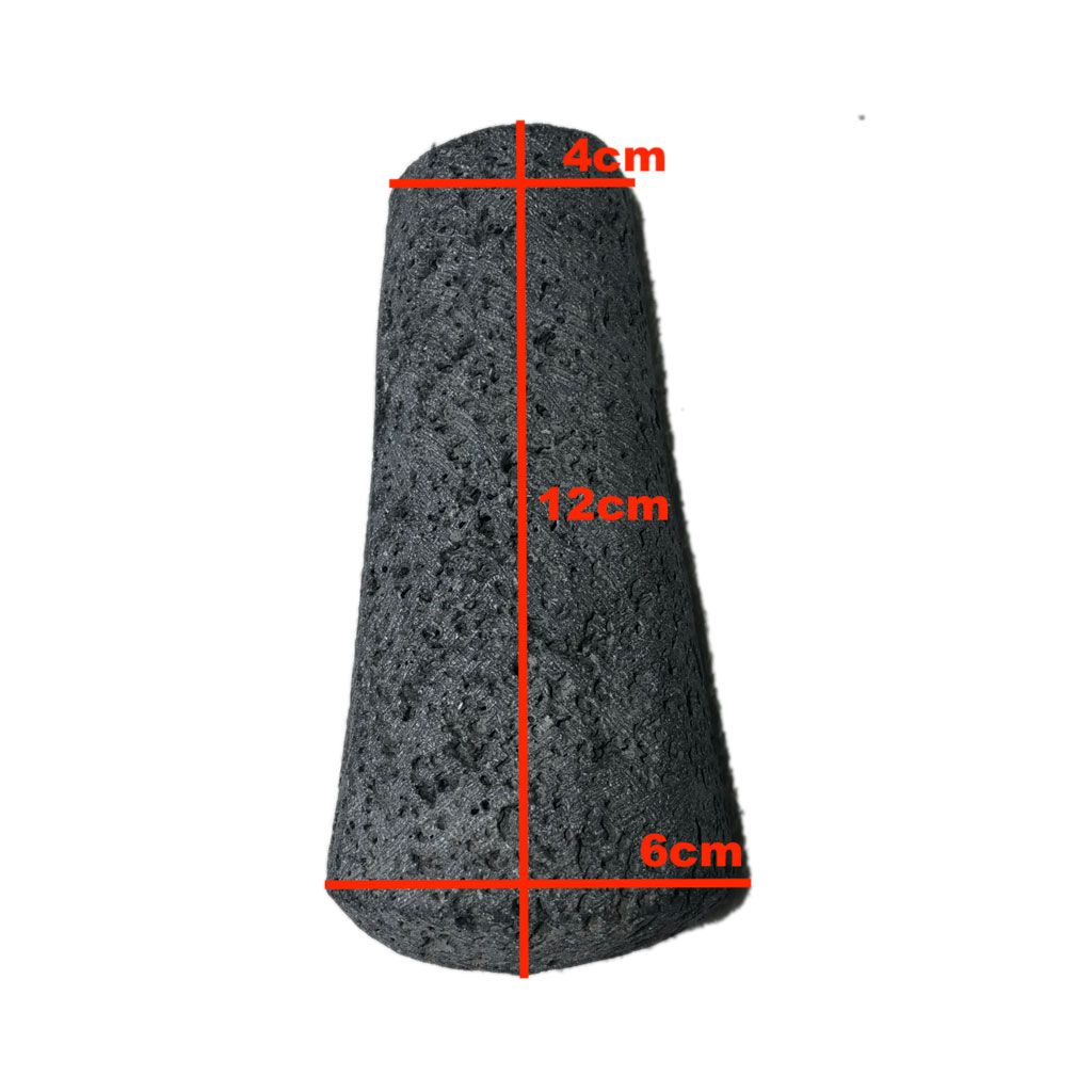 Maja o pilón para molcajete (mortero) mexicano de 20cm de diámetro de piedra volcánica - Tienda Mexicana Online - Huastekoo.es - Medidas