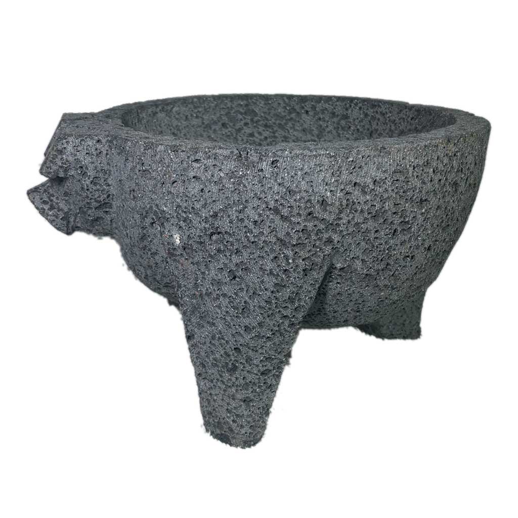 Molcajete (mortero) mexicano de 20cm de diámetro de piedra volcánica - Tienda Mexicana Online - Huastekoo.es - 3