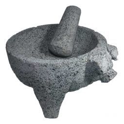 Molcajete (mortero) mexicano de 20cm de diámetro de piedra volcánica - Tienda Mexicana Online - Huastekoo.es