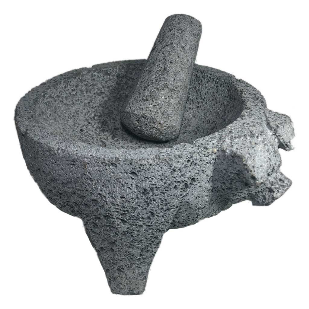 Molcajete (mortero) mexicano de 20cm de diámetro de piedra volcánica - Tienda Mexicana Online - Huastekoo.es