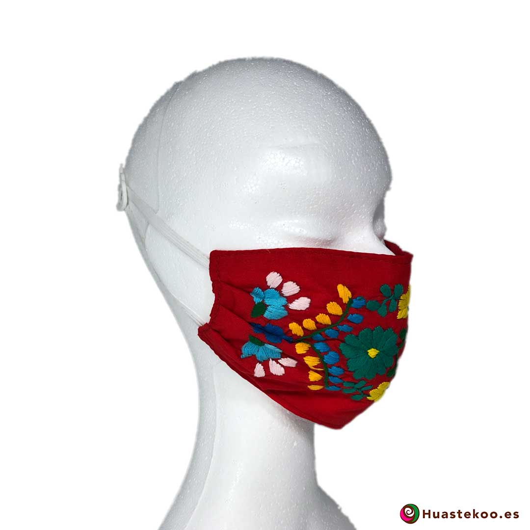 Mascarilla bordada a mano - Tienda Mexicana Online - Huastekoo.es - 2
