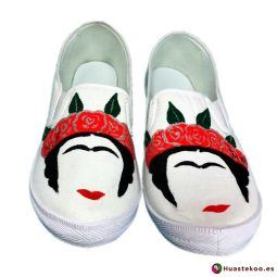 Zapatillas mexicanas pintadas a mano estilo Frida - Tienda Mexicana - Huastekoo.es - H00012