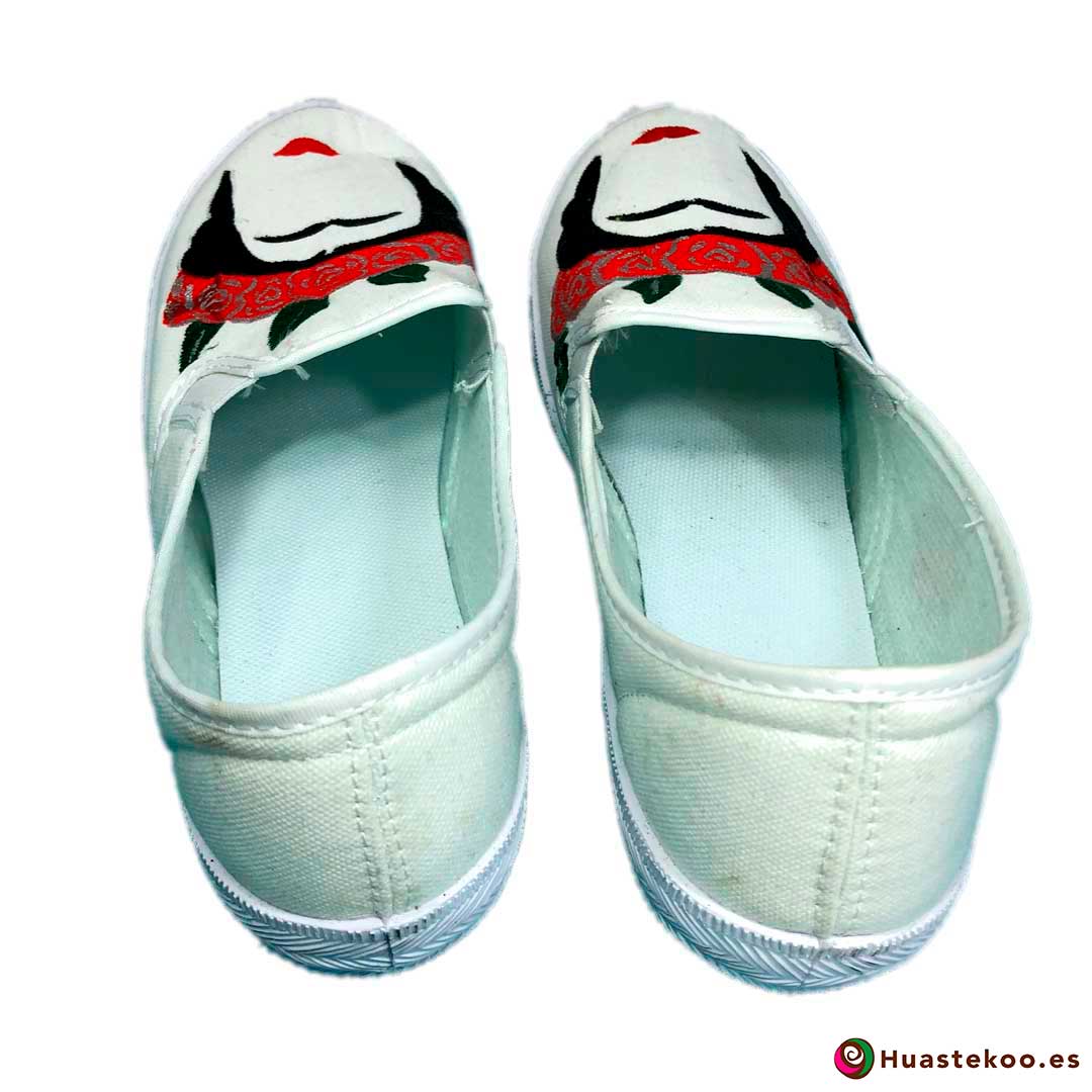 Zapatillas mexicanas pintadas a mano estilo Frida - Tienda Mexicana - Huastekoo.es - H00012 – 3