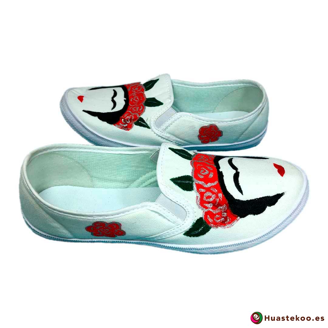 Zapatillas mexicanas pintadas a mano estilo Frida - Tienda Mexicana - Huastekoo.es - H00012 – 5