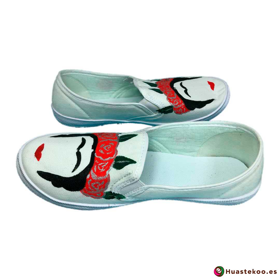 Zapatillas mexicanas pintadas a mano estilo Frida - Tienda Mexicana - Huastekoo.es - H00012 – 6