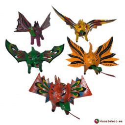 Pack de 5 alebrijes de cartón - Tienda Artesanías Mexicanas Online - Huastekoo.es