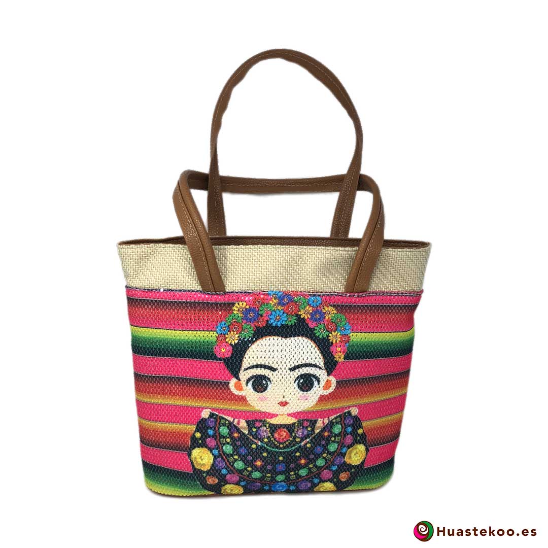 Bolso mexicano de yute estilo Frida - Tienda Mexicana Online - Huastekoo.es - H00131