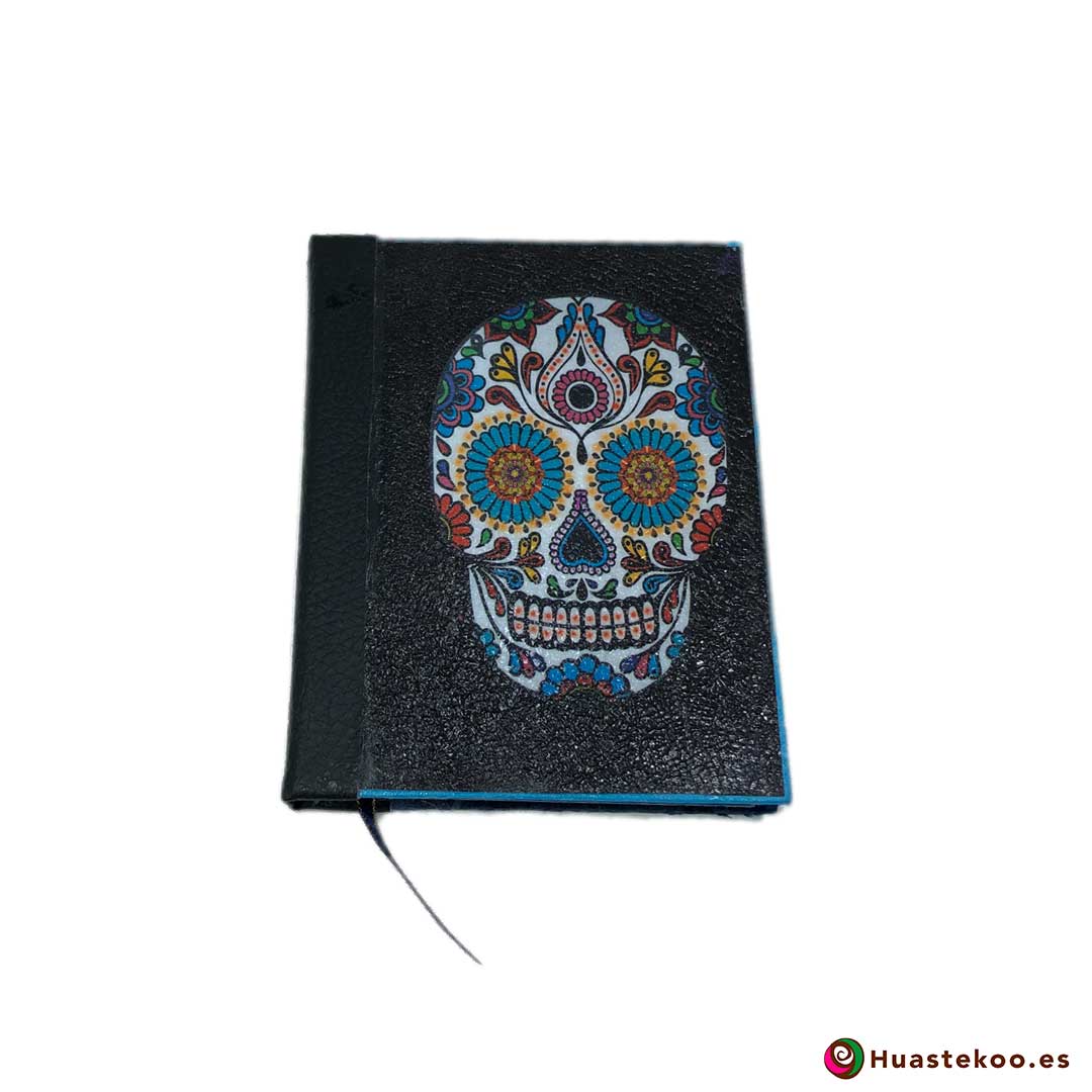 Libreta mexicana artesanal hecha a mano Calavera negra - Tienda Huastekoo España - H00103