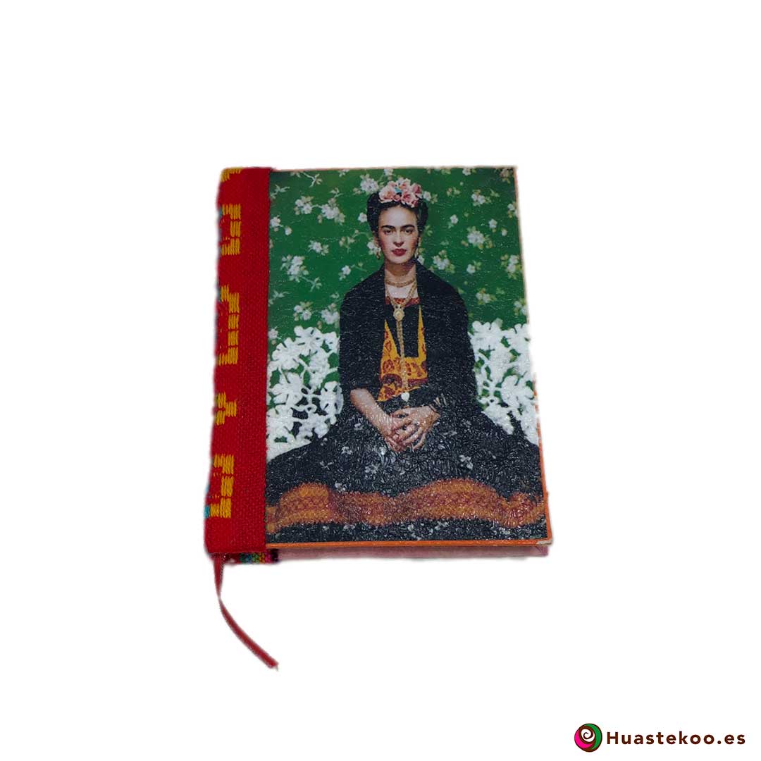 Libreta mexicana artesanal hecha a mano Frida Roja - Tienda Huastekoo España - H00104