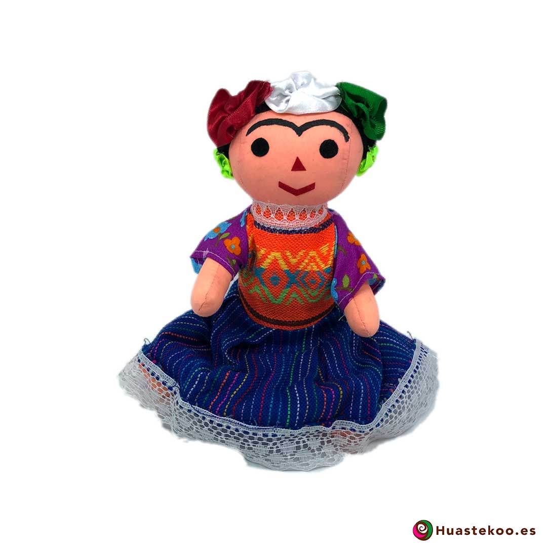 Muñeca artesanal tradicional mexicana de trapo "Frida" ver - Tienda Mexicana Online - Huastekoo España - H00597