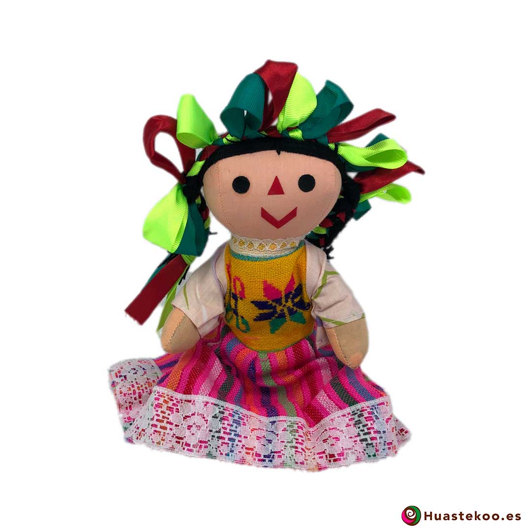 Muñeca artesanal mexicana de trapo "María" ver - Tienda Mexicana Online - Huastekoo España - H00596