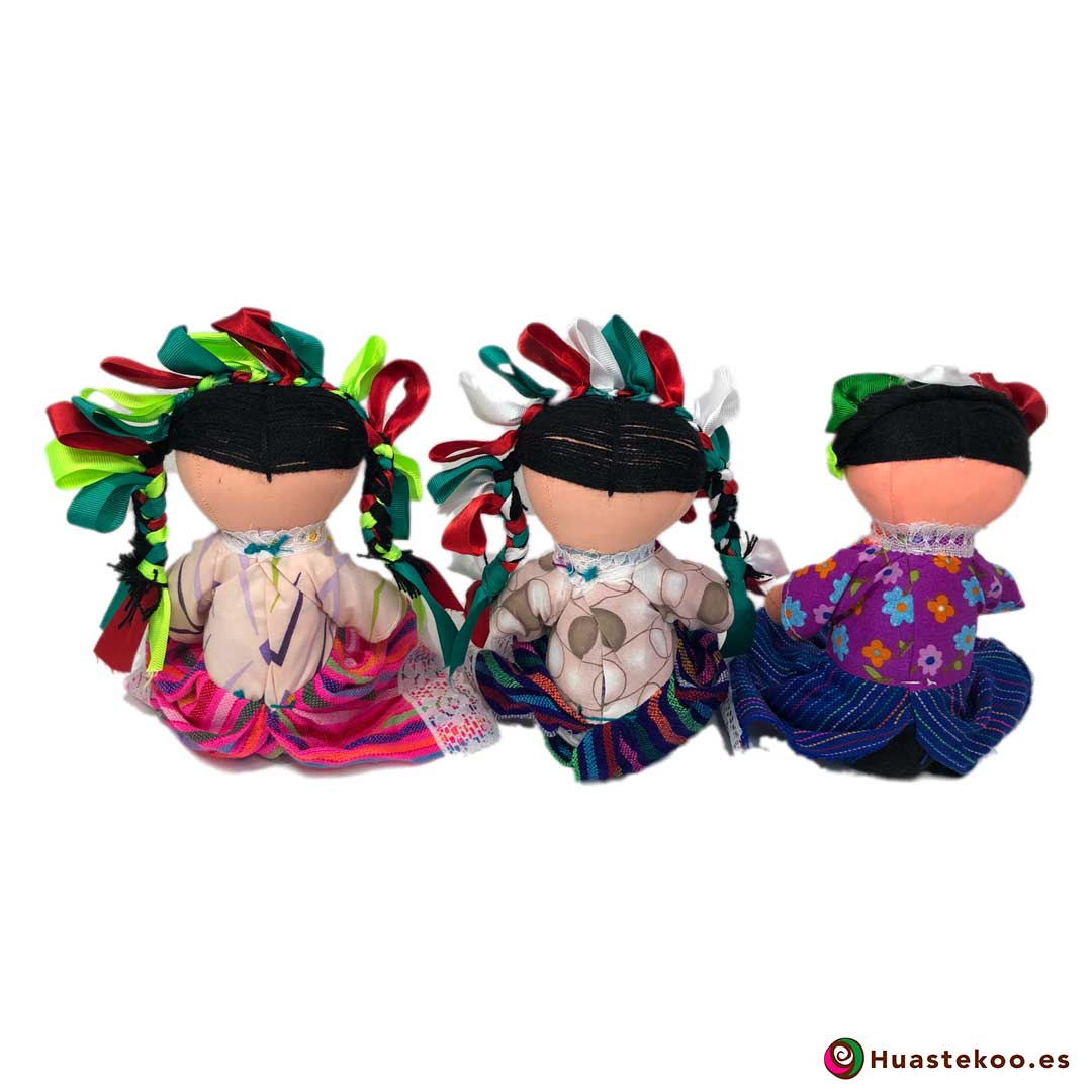 Muñecas tradicionales artesanales mexicanas - Tienda de Artesanía Huastekoo España - H00595-597 - 2