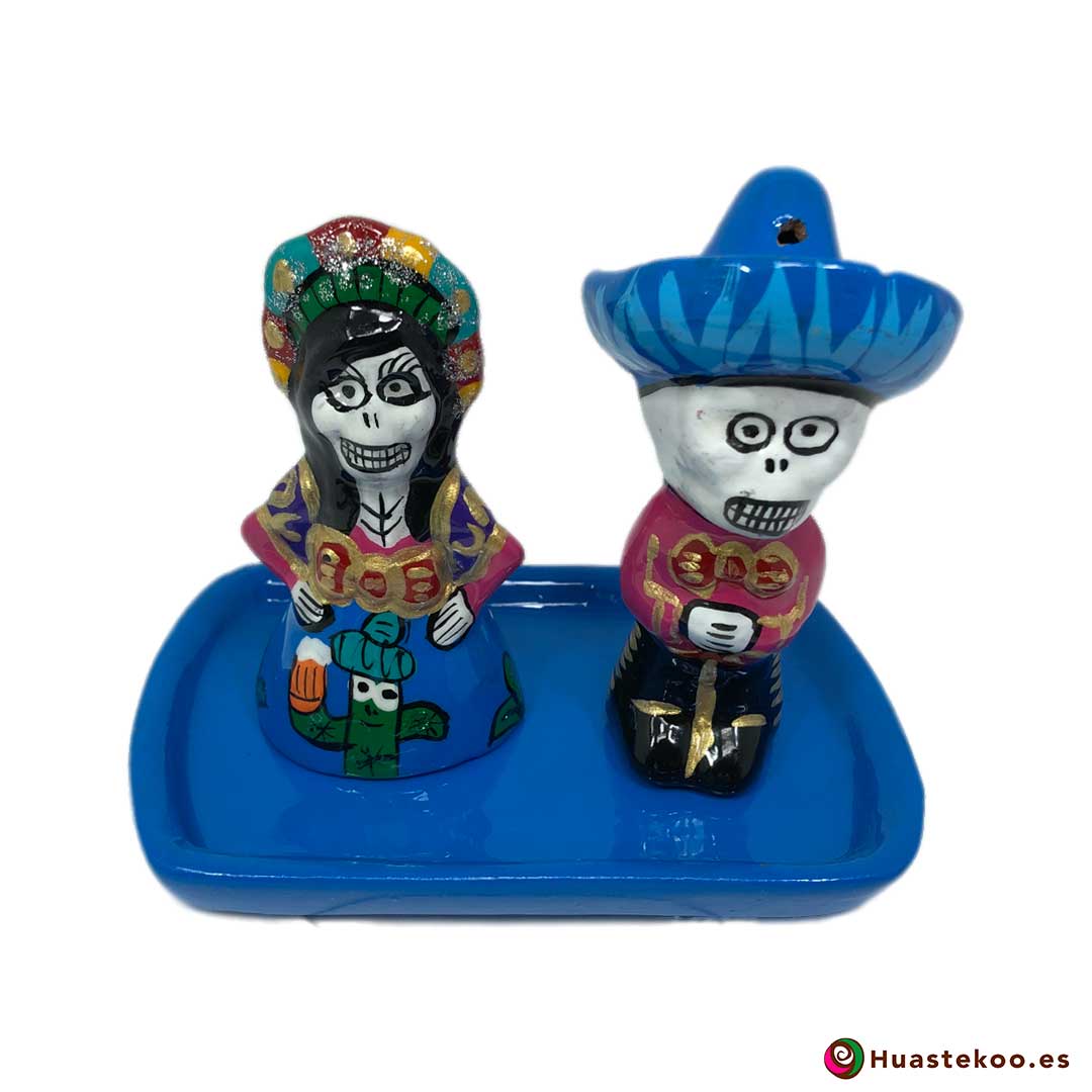 Juego de salero y pimentero de cerámica mexicana - Tienda de Artesanías y Regalos Mexicanos - Huastekoo España