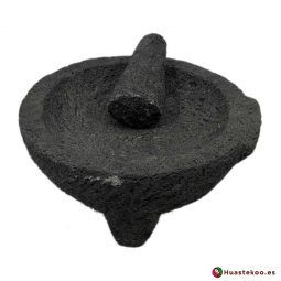 Molcajete (mortero) mexicano de piedra volcánica Ref. H00649 - Tienda Mexicana Online Huastekoo España