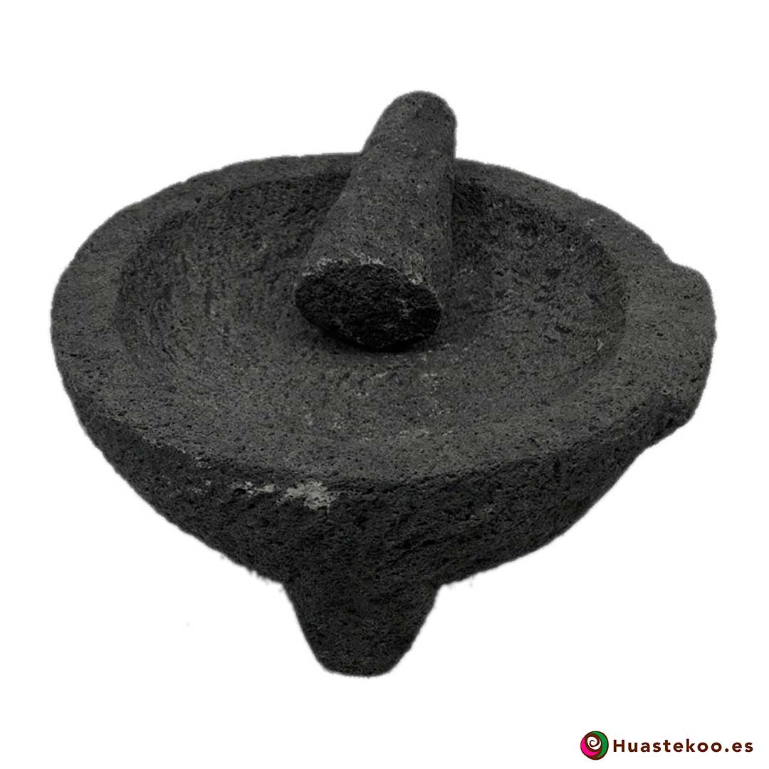 Molcajete (mortero) mexicano de piedra volcánica Ref. H00649 - Tienda Mexicana Online Huastekoo España