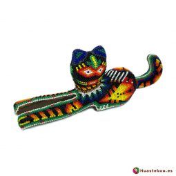 Figura decorativa de Gato Arte Huichol - Tienda Mexicana Online - Huastekoo España y Europa - H00761