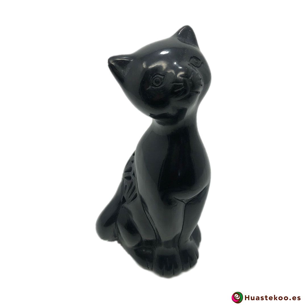 Gato de barro negro o cerámica negra de la tienda mexicana online Huastekoo España y Europa - H00720