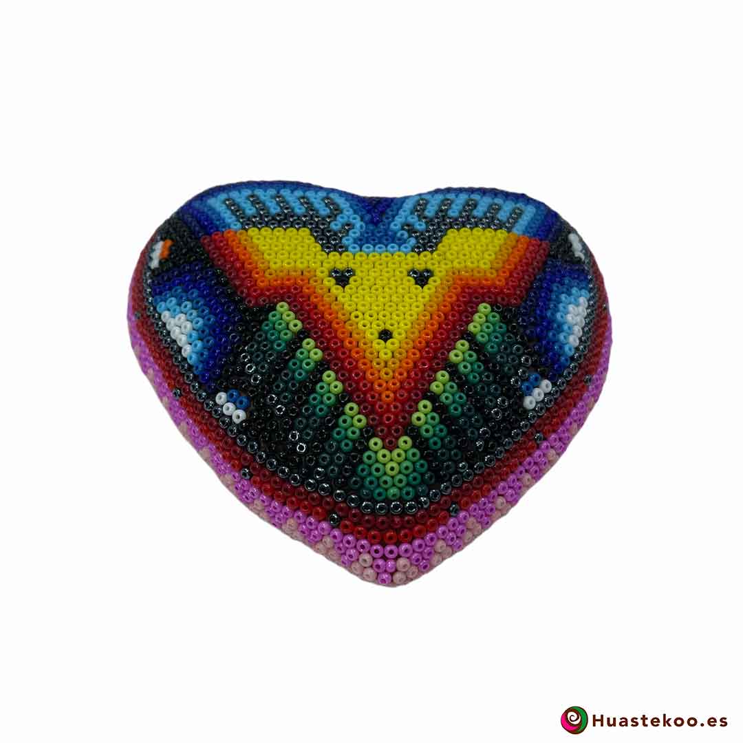 Corazón en Arte Huichol de la tienda mexicana online Huastekoo España y Europa - H00742
