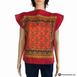 Blusa mexicana paliacate (pañuelo) color rojo - Tienda de regalos mexicanos Huastekoo España - H00017