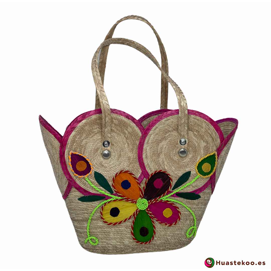 Bolso mexicano ecológico de palma y hojas de plátano natural hecho a mano - Tienda de Regalos Mexicanos Huastekoo España y Europa - H00489 - 2