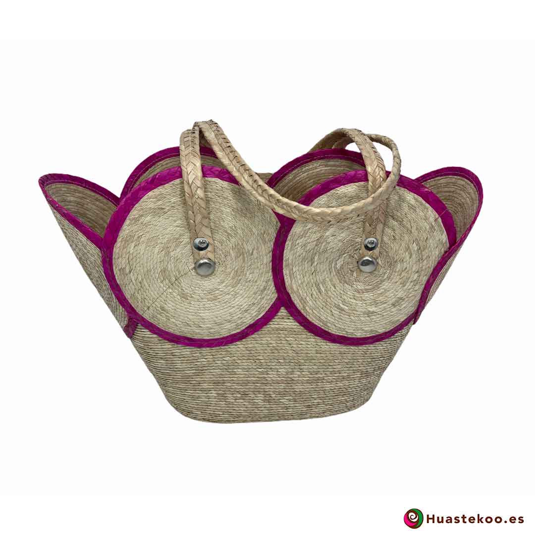 Bolso mexicano ecológico de palma y hojas de plátano natural hecho a mano - Tienda de Regalos Mexicanos Huastekoo España y Europa - H00489 - 3