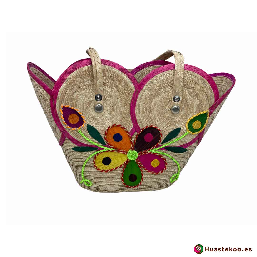 Bolso mexicano ecológico de palma y hojas de plátano natural hecho a mano - Tienda de Regalos Mexicanos Huastekoo España y Europa - H00489