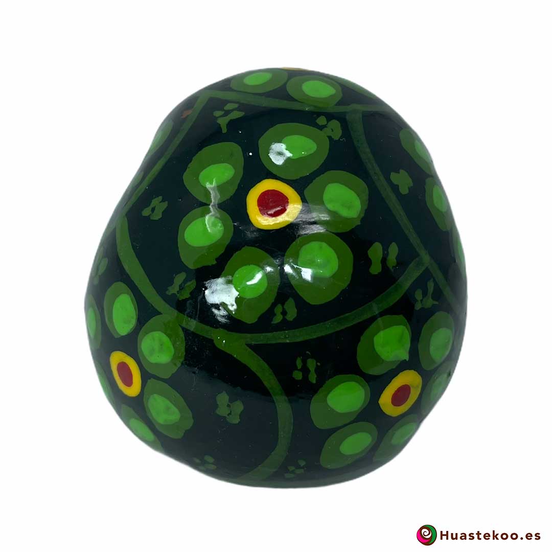 Calavera de cerámica mexicana artesanal hecha y pintada a mano - Tienda de Regalos Mexicanos Huastekoo España y Europa - H00714 - 3