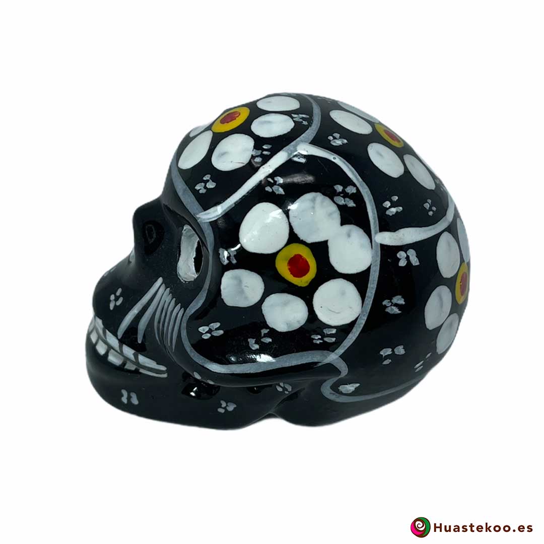 Calavera mexicana de cerámica pequeña - Tienda de regalos mexicanos Huastekoo España y Europa - H00715 - 2