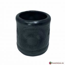 Taza de cerámica de barro negro mexicano de venta en la tienda mexicana Huastekoo España y Europa - H00718