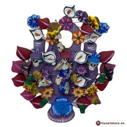 Árbol de la vida mexicano calaveras y flores - Tienda Mexicana Online - Huastekoo España - H00661