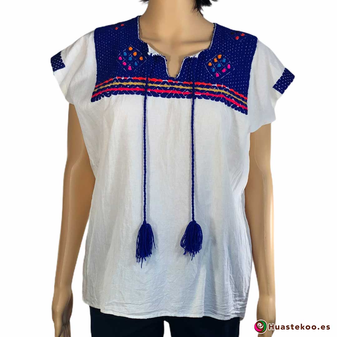 Blusa mexicana artesanal bordada a mano - Tienda de regalos y ropa mexicana Huastekoo España - H00125