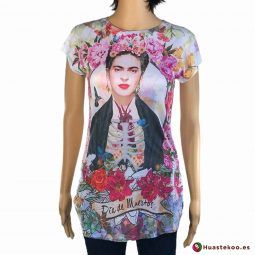 Blusa Camiseta Mexicana Fridalia H00035 - Tienda Online de Regalos Originales Mexicanos Huastekoo España