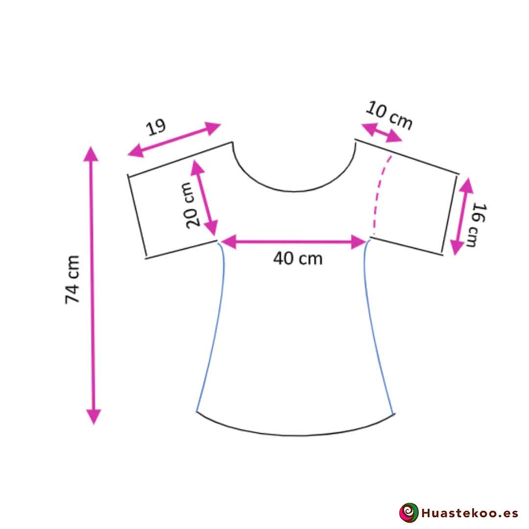 Blusa Camiseta Mexicana Fridalia H00035 - Tienda Online de Regalos Originales Mexicanos Huastekoo España - 4