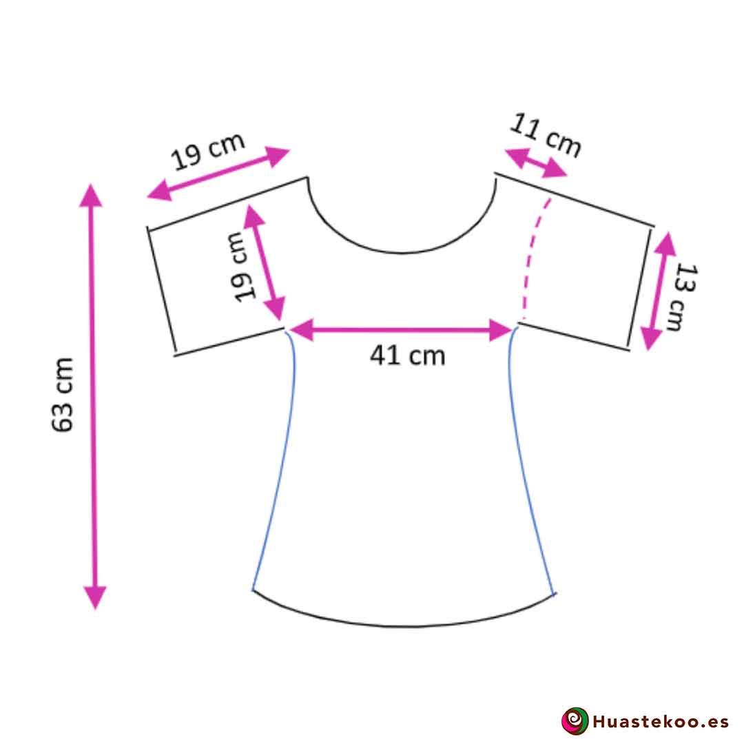 Blusa Mexicana de Calaveras Ref. H00039 a la venta en la tienda online de regalos mexicanos Huastekoo España - 3