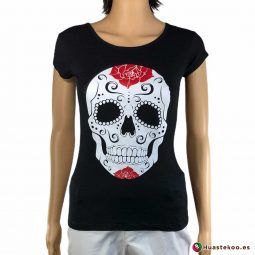 Comprar Blusa Mexicana Calavera H00037 a la venta en la tienda online de regalos y ropa mexicana Huastekoo España