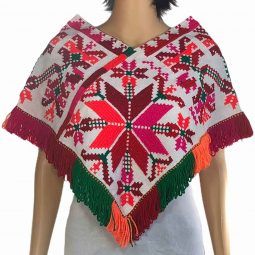 Auténtico Quexquemetl (Poncho) Mexicano Bordado a Mano H00044 a la venta en la tienda mexicana online Huastekoo España