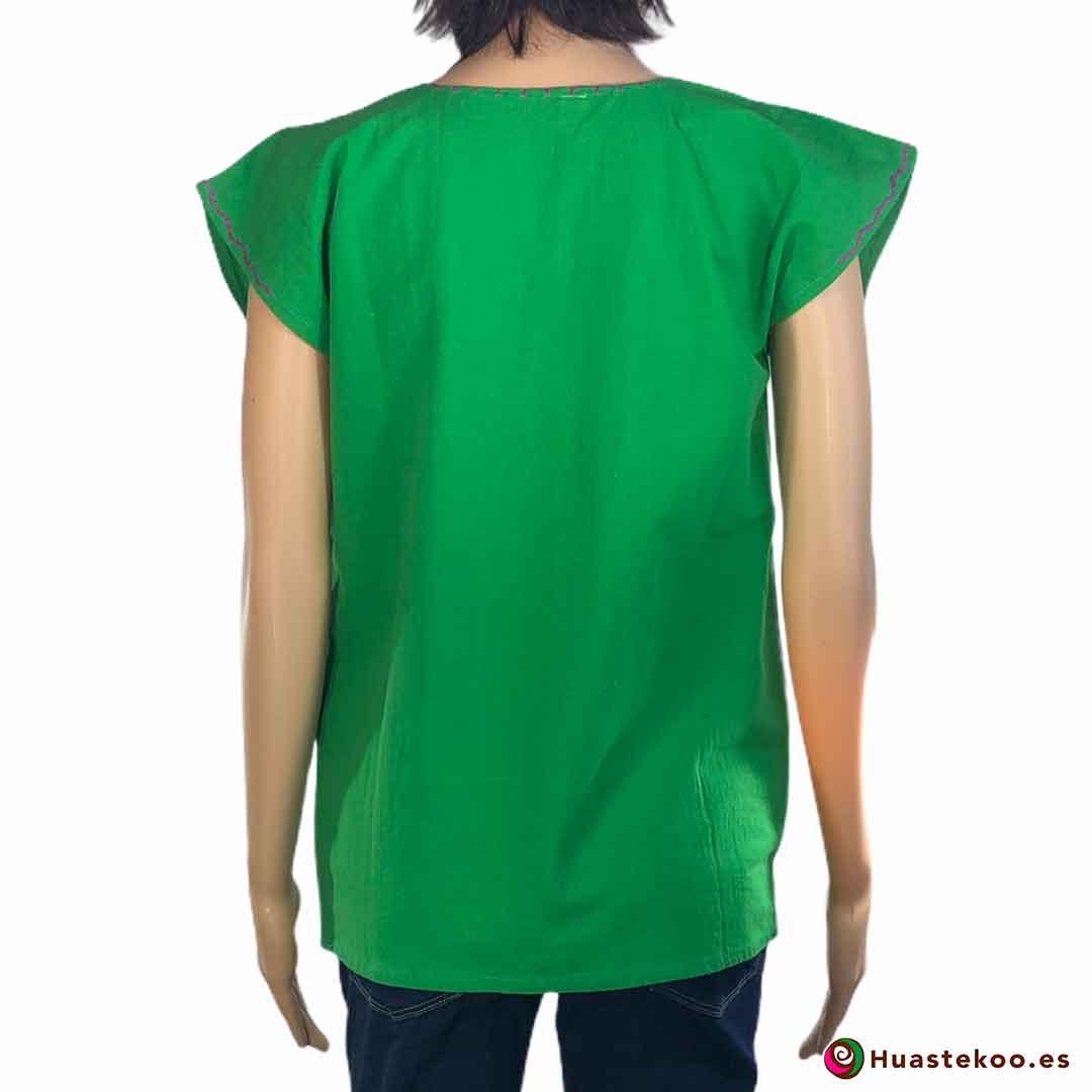Blusa Mexicana Bordada a Mano H00031 - Tienda Online de Regalos Originales Mexicanos Huastekoo España - 2