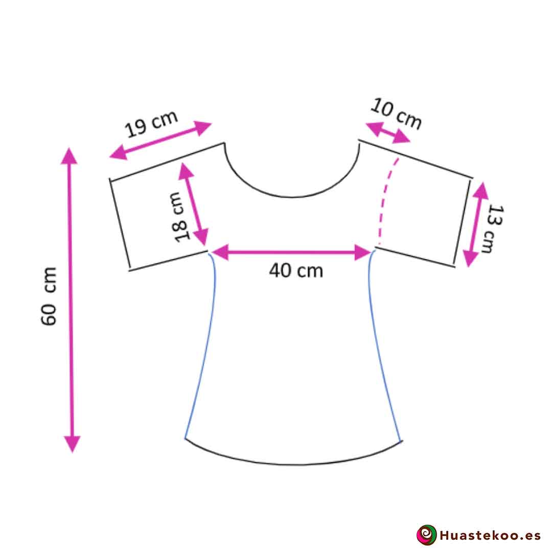 Blusa Camiseta Mexicana H00038 - Tienda Mexicana Online Huastekoo España - 3
