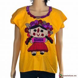 Blusa mexicana modelo María o Lele - Tienda de Regalos y Ropa Artesanal Mexicana - Huastekoo España - H00030