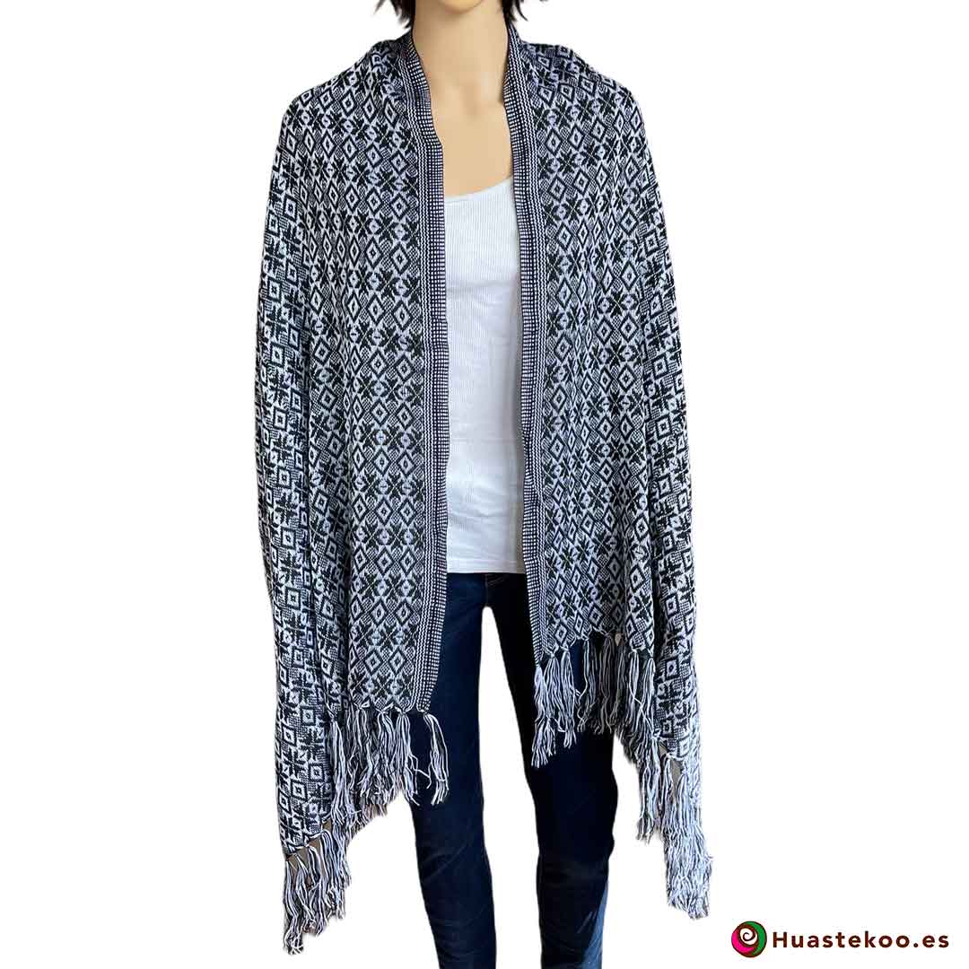 Rebozo o fular mexicano color oscuro - Tienda Mexicana Online - Huastekoo España - H00003 - 3