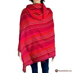 Rebozo (Fular) Mexicano Rojo H00010 - Tienda de Ropa Mexicana Huastekoo España