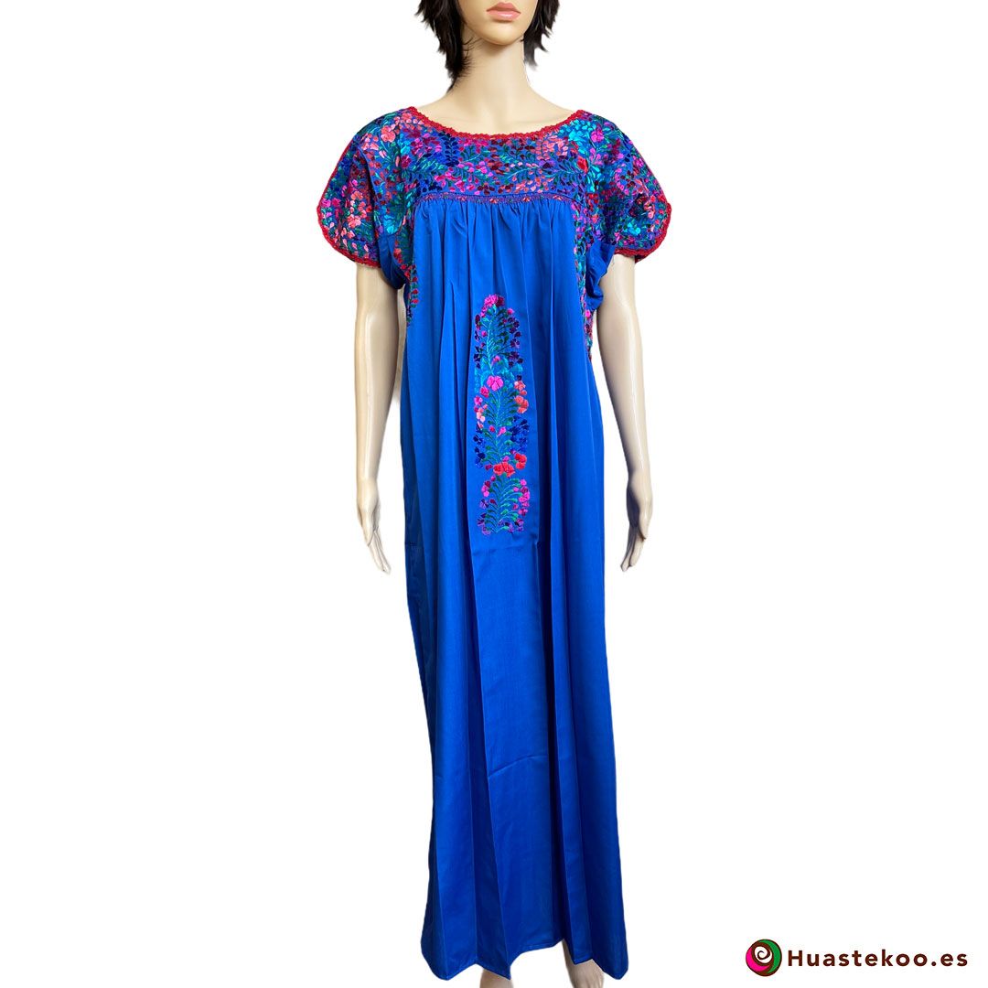 Vestido mexicano artesanal San Antonino bordado a mano - Tienda de Artesanía, Regalos y Ropa Mexicana Huastekoo España - H00730
