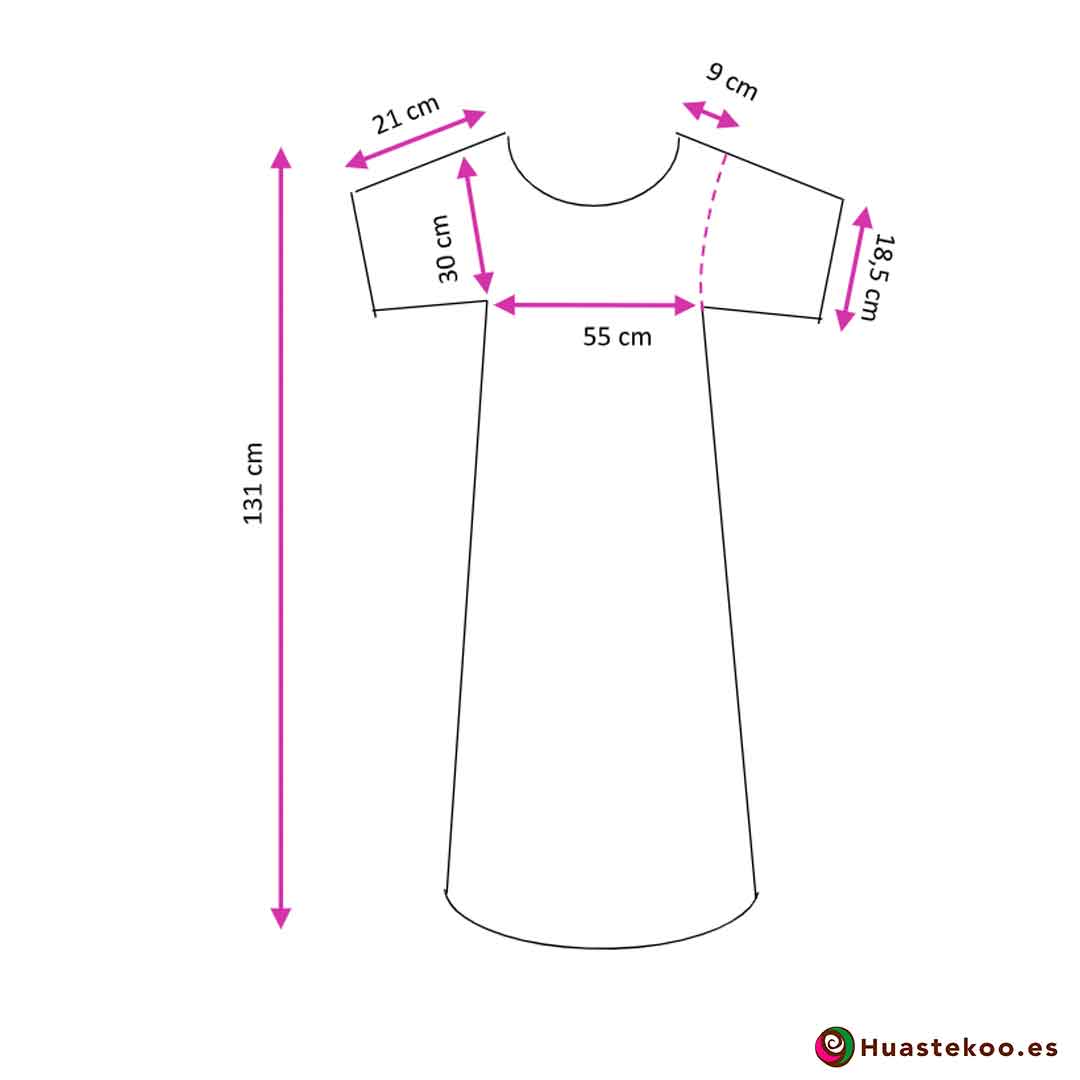 Comprar vestido mexicano San Antonino - Tienda de Ropa Mexicana Huastekoo España - H00723 - 3