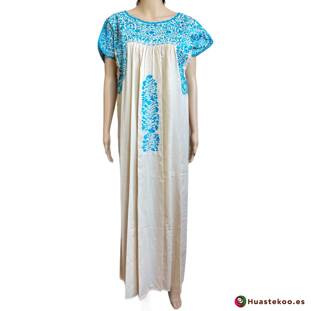 Vestido mexicano artesanal San Antonino bordado a mano - Tienda de Artesanía, Regalos y Ropa Mexicana Huastekoo España - H00727