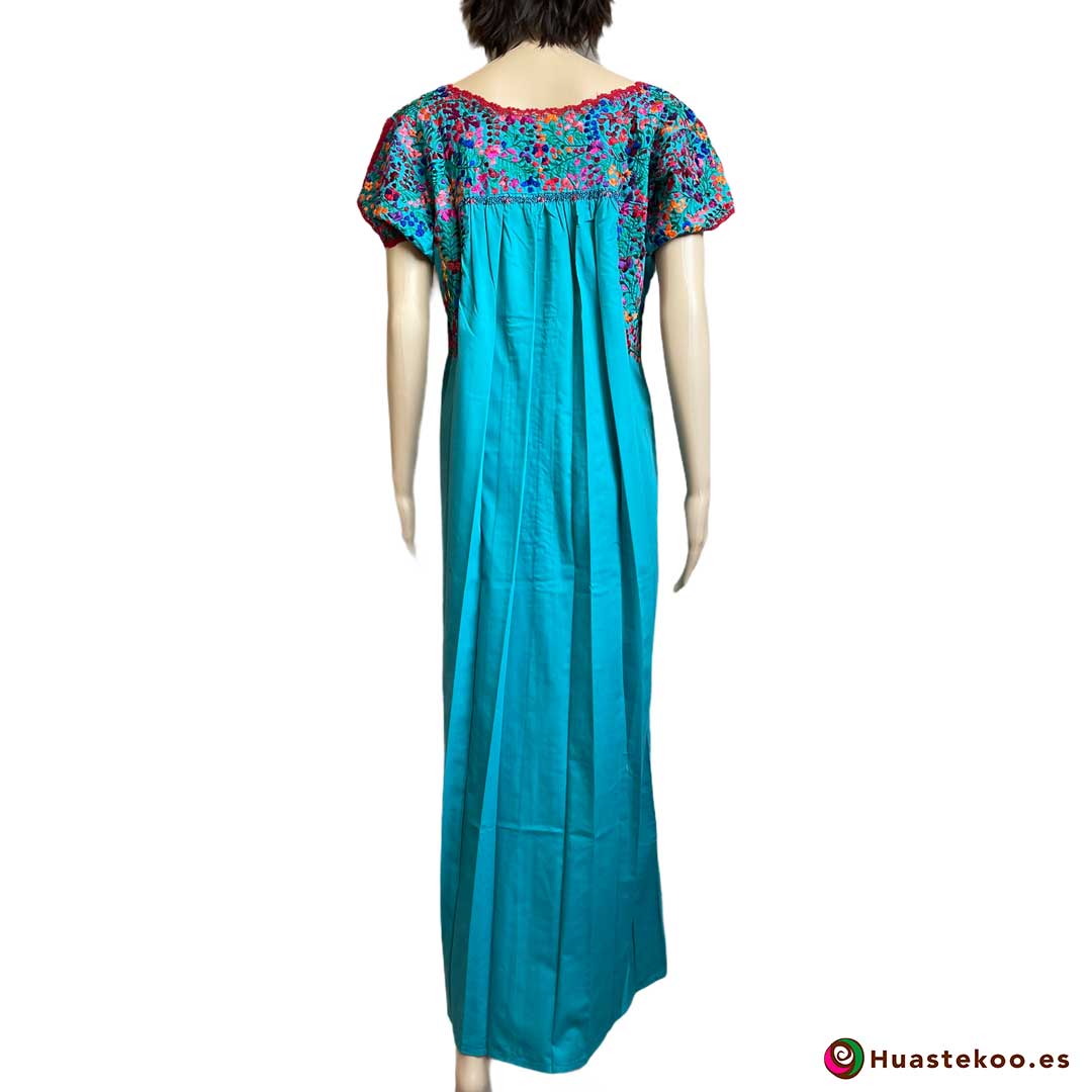 Vestido Mexicano San Antonino Bordado a Mano H00732 - Tienda de Ropa Mexicana Huastekoo España - 2