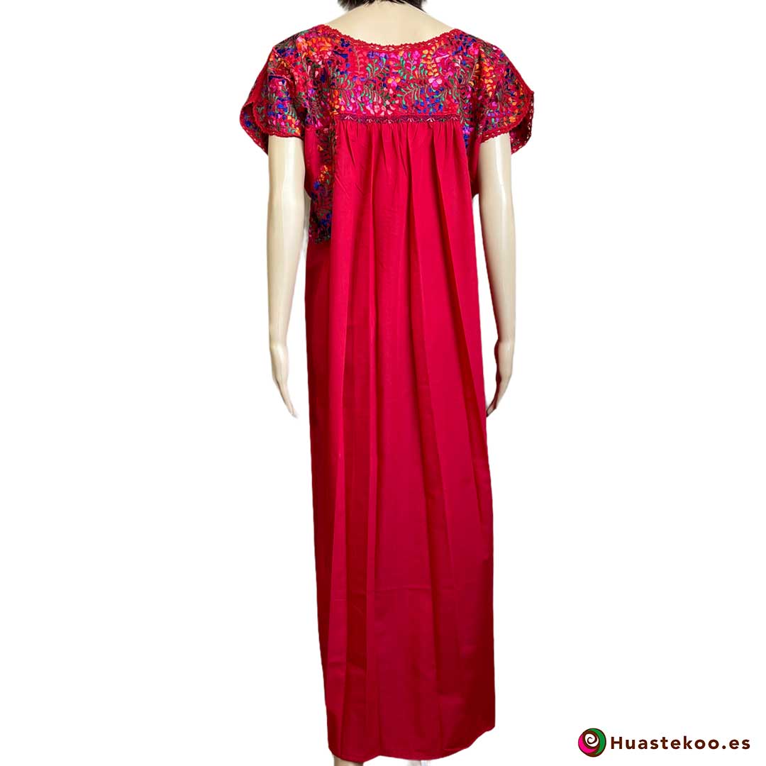 Vestido Mexicano San Antonino Bordado a Mano H00729 - Tienda de Artesanía, Regalos y Ropa Mexicana Huastekoo España - 2